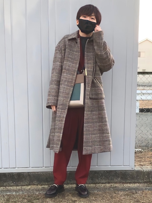 CULLNI 2019秋冬 グレンチェックステンカラーコート 20210102183739471_500.jpg