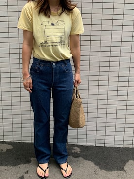 「古着」｜「アイテム（ビーチサンダル）」を使った、Aさん（レディース・166cm）の夏コーディネート