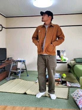 「FULLCOUNT（フルカウント）のアイテム（帽子）」を使った、Diez Katsumiさん（メンズ・173cm）の冬コーディネート