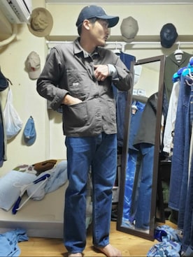 「FULLCOUNT（フルカウント）のアイテム（帽子）」を使った、Diez Katsumiさん（メンズ・173cm）の冬コーディネート