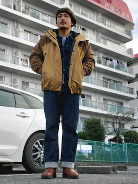 「アイテム（ブルゾン）」を使った、Diez Katsumiさん（メンズ・173cm・30代）の冬コーディネート