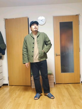 「TCB jeans（ティーシービージーンズ）のアイテム（カバーオール）」を使った、Diez Katsumiさん（メンズ・173cm）の春コーディネート