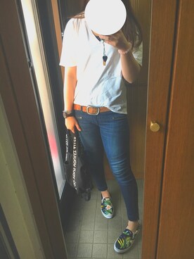 「アイテム（スリッポン、その他）」を使った、urinoさん（レディース・165cm）の夏コーディネート