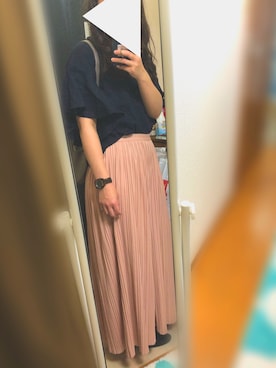 「ネイビー×ピンク」｜「アイテム（パンツ）」を使った、urinoさん（レディース・165cm）の夏コーディネート