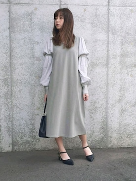 「LA BELLE ETUDE（ラベルエチュード）のアイテム（ドレス）」を使った、さおまるさん（レディース・157cm）の春コーディネート