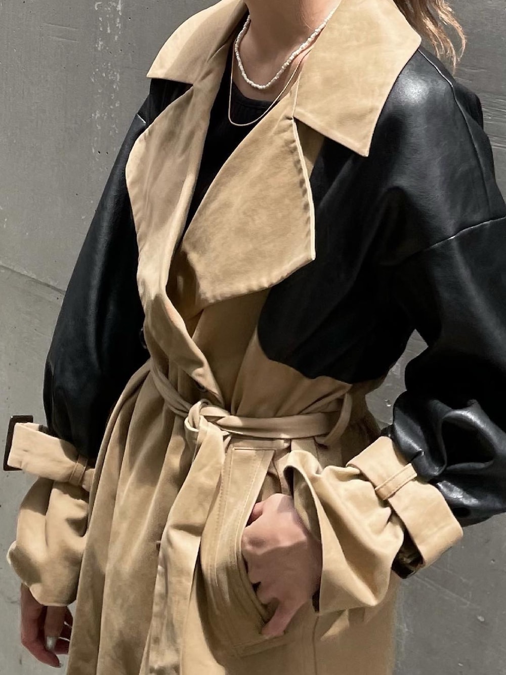 ポンチョ　レザージャケット　レディース　トレンチタイプ　ラム革　レトロ風　5135 コート トレンチコート レディース 春 秋 冬 20代 30代 40代 ミドル