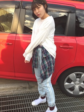 「ネルシャツ」｜anjuさん（レディース・157cm・10代）の秋コーディネート