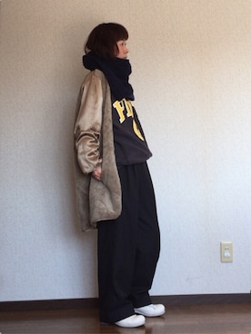 「Portaille(ポルタユ)のアイテム」を使った、fufufuさん(レディース・160cm)の冬コーディネート