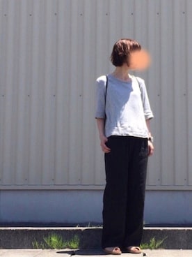 「SECCHIARI MICHELE（セッキアーリミケーレ）のアイテム（サンダル）」を使った、fufufuさん（レディース・161cm）の夏コーディネート