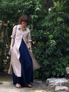 「SECCHIARI MICHELE（セッキアーリミケーレ）のアイテム（サンダル）」を使った、fufufuさん（レディース・161cm）の夏コーディネート
