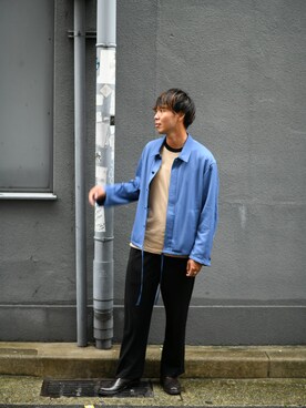 「THEE（シー）のアイテム（スラックス）」を使った、hiromuさん（メンズ・175cm）の秋コーディネート