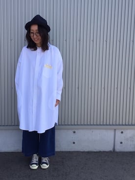 「静岡」｜「アイテム（シャツワンピース）」を使った、mayumiさん（レディース・161cm）の春コーディネート