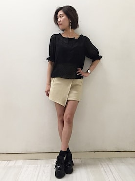 「プラットフォーム」｜「アイテム（その他シューズ）」を使った、AIさん（レディース・161cm）の春コーディネート