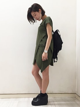 「プラットフォーム」｜「アイテム（その他シューズ）」を使った、AIさん（レディース・161cm）の春コーディネート