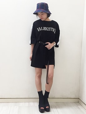 「アイテム（ブーティ）」を使った、AIさん（レディース・161cm）の春コーディネート