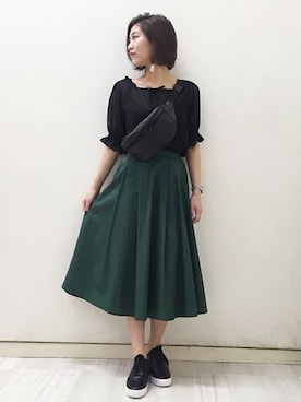 「BARAK（バラク）のアイテム（ボディバッグ/ウエストポーチ）」を使った、AIさん（レディース・161cm）の春コーディネート