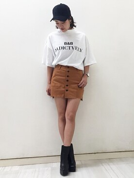 「BARAK（バラク）のアイテム（キャップ）」を使った、AIさん（レディース・161cm）の秋コーディネート