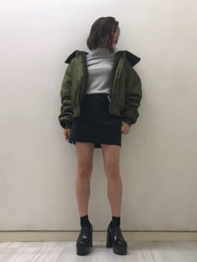 「BARAK（バラク）のアイテム（ブルゾン）」を使った、AIさん（レディース・161cm）の秋コーディネート