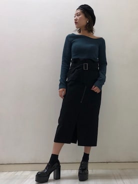 「BARAK（バラク）のアイテム（ハンチング/ベレー帽）」を使った、AIさん（レディース・161cm）の秋コーディネート