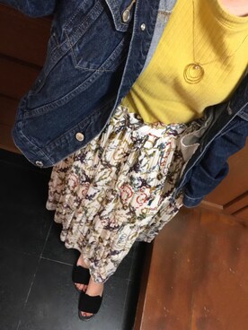 「Right-on（ライトオン）のアイテム（デニムジャケット）」を使った、ponzuさん（レディース・147cm）の春コーディネート
