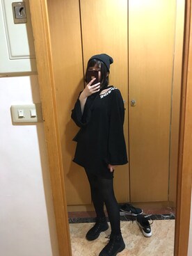 「PULL&BEAR（プルアンドベア）のアイテム（帽子）」を使った、Yanさん（レディース・156cm）の冬コーディネート