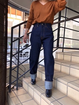 「Munich（ミューニック）のアイテム（パンツ）」を使った、teraiさん（レディース・160cm）の秋コーディネート