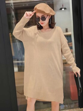 「デイリーカジュアル」｜「アイテム（チュニック）」を使った、TeddyShopさん（レディース・158cm）の冬コーディネート