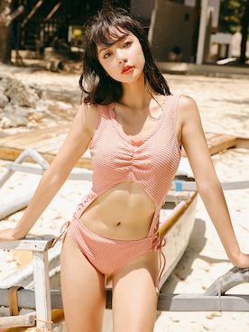 「スカラップ」｜「アイテム（水着/着物・浴衣）」を使った、TeddyShopさん（レディース・158cm）の冬コーディネート