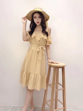 「オルチャンファッション」｜「アイテム（ワンピース/ドレス）」を使った、TeddyShopさん（レディース・158cm）の春コーディネート