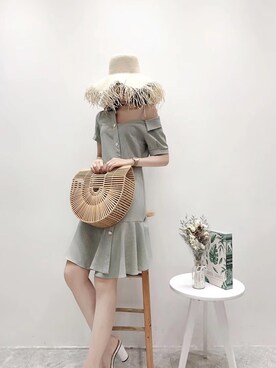 「オルチャンファッション」｜「アイテム（ワンピース/ドレス）」を使った、TeddyShopさん（レディース・158cm）の夏コーディネート