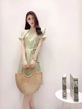 「オルチャンファッション」｜「アイテム（ワンピース/ドレス）」を使った、TeddyShopさん（レディース・158cm）の夏コーディネート