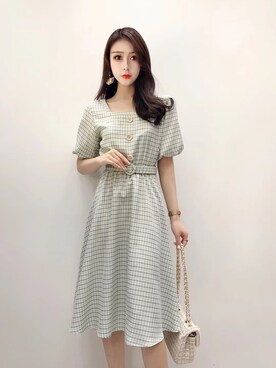 「オルチャンファッション」｜「アイテム（ワンピース/ドレス）」を使った、TeddyShopさん（レディース・158cm）の夏コーディネート