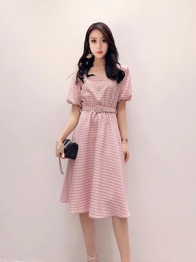 「オルチャンファッション」｜「アイテム（ワンピース/ドレス）」を使った、TeddyShopさん（レディース・158cm）の夏コーディネート