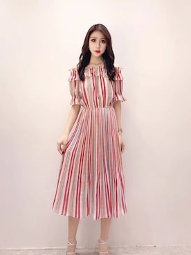 「オルチャンファッション」｜「アイテム（ワンピース/ドレス）」を使った、TeddyShopさん（レディース・158cm）の夏コーディネート