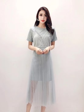「オルチャンファッション」｜「アイテム（ワンピース/ドレス）」を使った、TeddyShopさん（レディース・158cm）の夏コーディネート