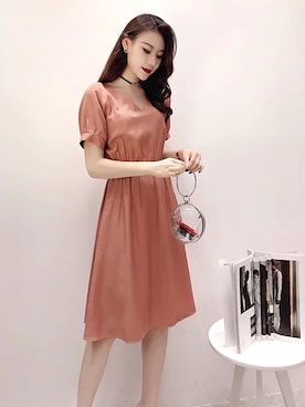 「ひざ丈スカート」｜「アイテム（ワンピース/ドレス）」を使った、TeddyShopさん（レディース・158cm）の秋コーディネート