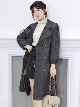 「新作」｜「アイテム（トレンチコート）」を使った、TeddyShopさん（レディース・158cm）の秋コーディネート