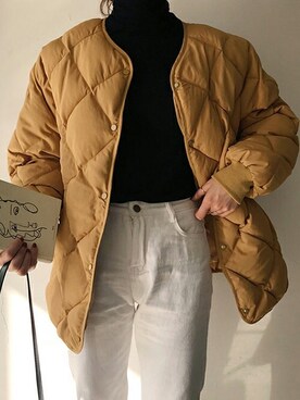 「新作」｜「アイテム（ノーカラーコート）」を使った、TeddyShopさん（レディース・158cm）の冬コーディネート
