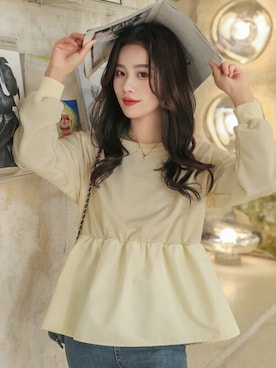 「ぺプラムトップス」｜「アイテム（スウェット）」を使った、TeddyShopさん（レディース・158cm）の冬コーディネート