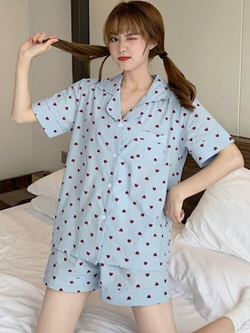 「アイテム（ルームウェア/パジャマ、イエロー系）」を使った、TeddyShopさん（レディース・158cm）の春コーディネート