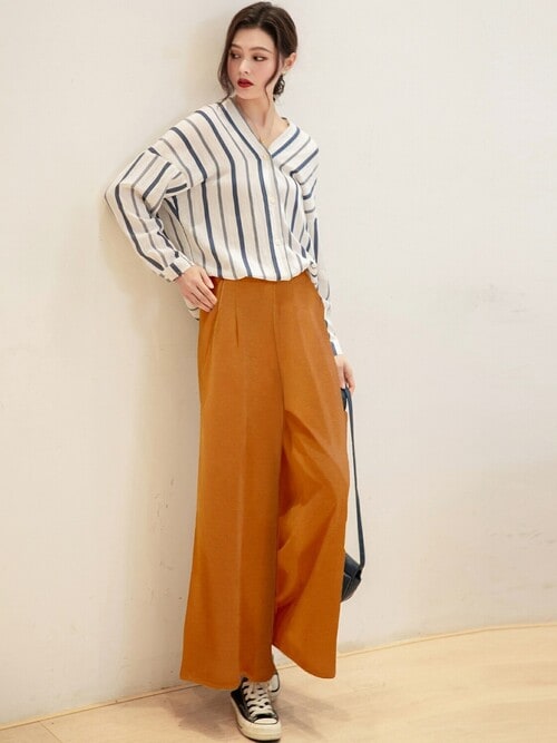 スカーチョ カジュアル 裏起毛 ガウチョパンツ ワイドパンツ（その他  