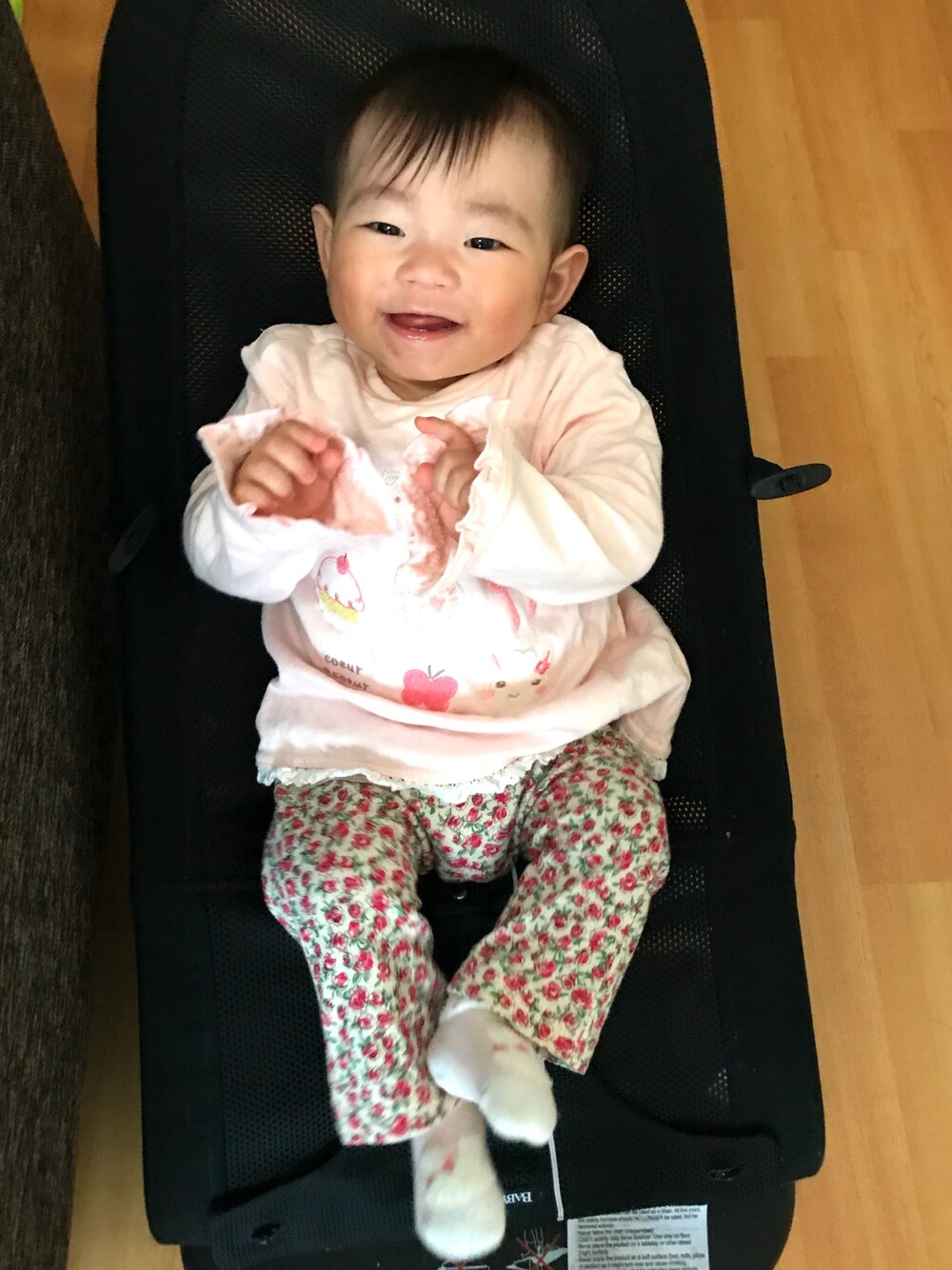 「キッズファッション、カジュアルコーデ、キッズコーデ、おんなのこ、女の子、赤ちゃん、あかちゃんコーデ、ベビーコーデ、ベビー」｜「coeur a coeurのアイテム（トップス、ピンク系）」を使った、ゆずりつみなさん（キッズ・70cm）の夏コーディネートの1枚目の写真