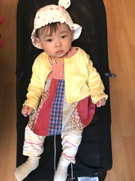 「RAGMART（ラグマート）のアイテム（チュニック）」を使った、ゆずりつみなさん（キッズ・70cm）の夏コーディネート