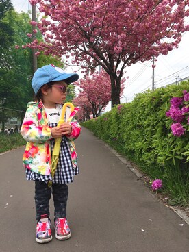 「アイテム（アンサンブル）」を使った、ゆずりつみなさん（キッズ・80cm）の春コーディネート