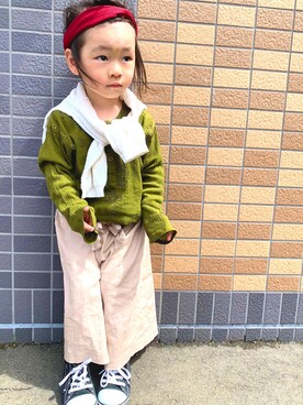 「MALAIKA（マライカ）のアイテム」を使った、ゆずりつみなさん（キッズ・90cm）の春コーディネート