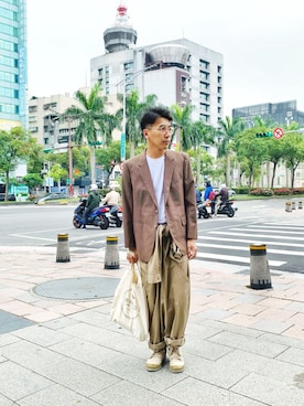 「西裝外套」｜馬可有禮貌穿搭さん（メンズ・174cm）の春コーディネート