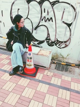 「オシャレパッソ」｜「アイテム（ライダースジャケット）」を使った、chaaaさん（レディース・160cm）の秋コーディネート