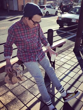 「ROLLA'S（ローラス）のアイテム（トップス）」を使った、oita.aceさん（メンズ・174cm）の冬コーディネート