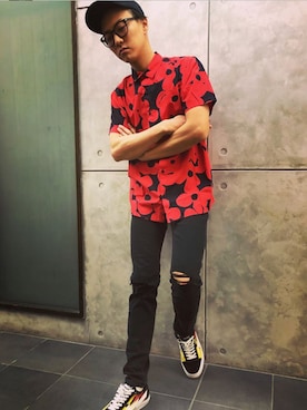 「ROLLA'S（ローラス）のアイテム（パンツ）」を使った、oita.aceさん（メンズ・174cm）の冬コーディネート