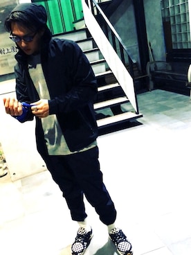 「REIGNING CHAMP（レイニングチャンプ）のアイテム（ナイロンジャケット）」を使った、oita.aceさん（メンズ・176cm）の春コーディネート